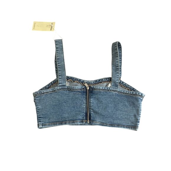 LOVE TRENDS Denim Crop Tank Top Size Medium NEW NWT - Picture 4 of 8